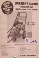 ExCell Operators Instruction 2002 CWT Parts High Pressure Washer Manual